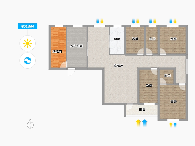 广东省-深圳市-电力花园(一期)-129.21-户型库-采光通风