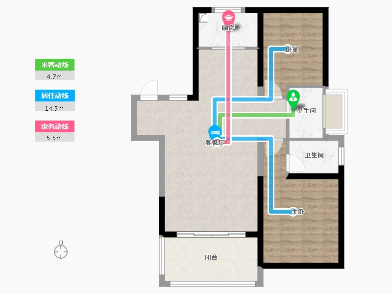 海南省-海口市-卓越·盈滨悦府-78.12-户型库-动静线