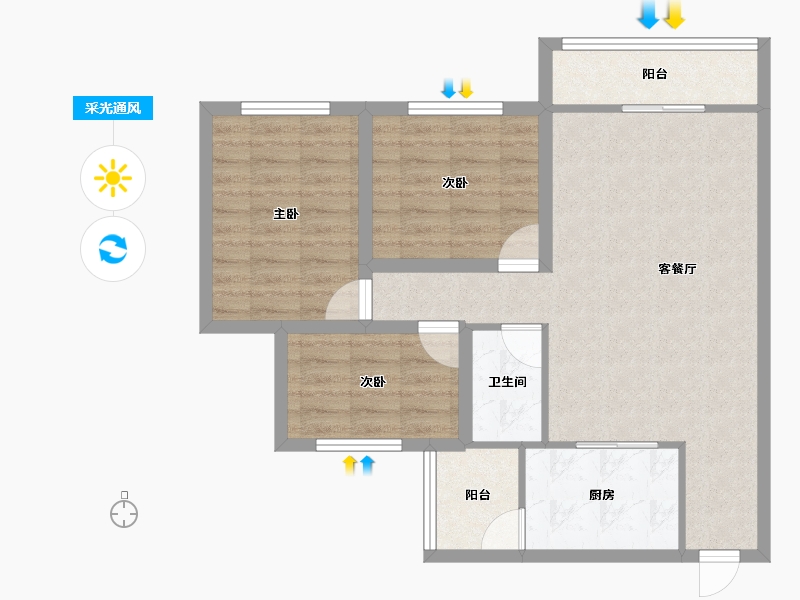 广东省-深圳市-钜建大厦-77.55-户型库-采光通风