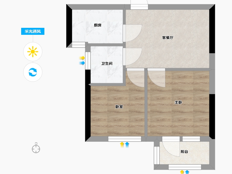 湖北省-潜江市-东立壹品-41.00-户型库-采光通风