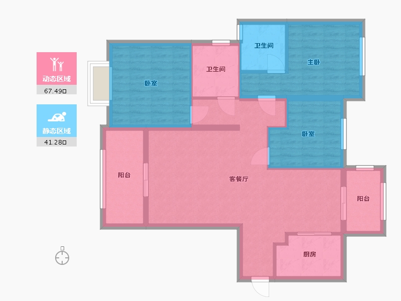 湖北省-荆门市-诺思幸福城-97.56-户型库-动静分区