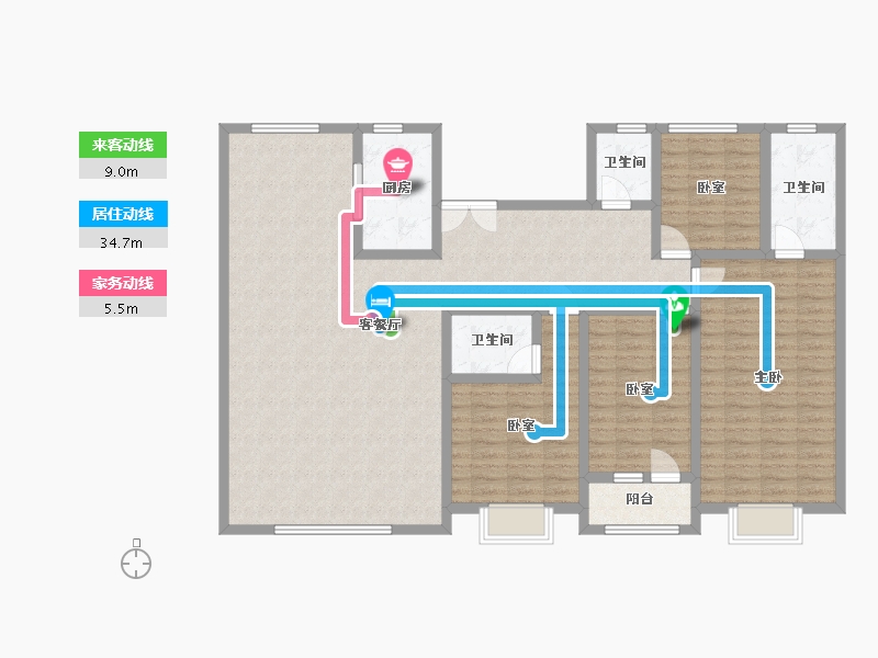 山东省-潍坊市-恒信弥水春风-162.51-户型库-动静线