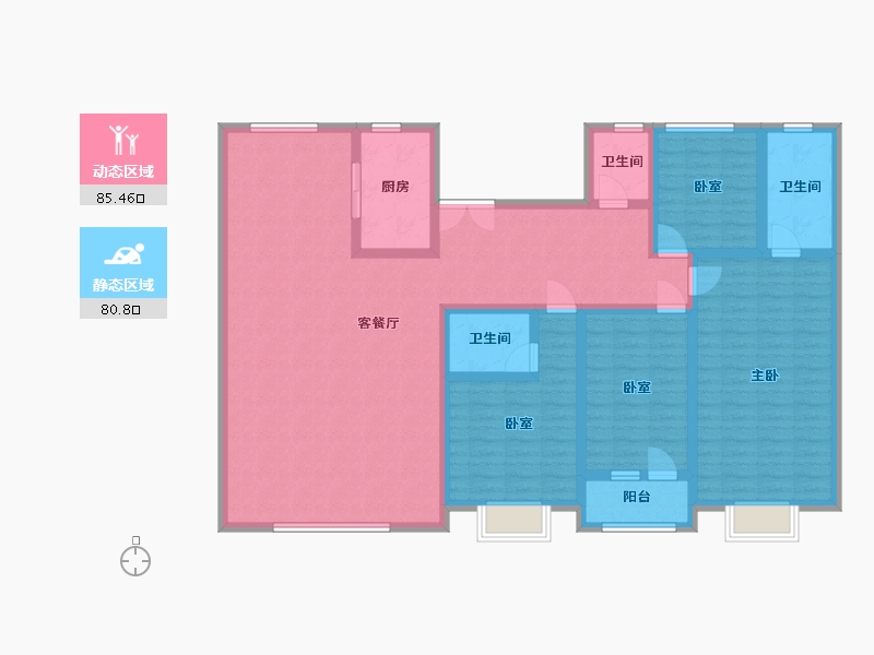 山东省-潍坊市-恒信弥水春风-162.51-户型库-动静分区