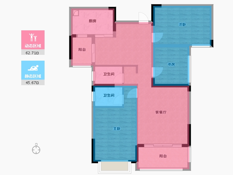 湖南省-郴州市-明大公园九里-105.15-户型库-动静分区