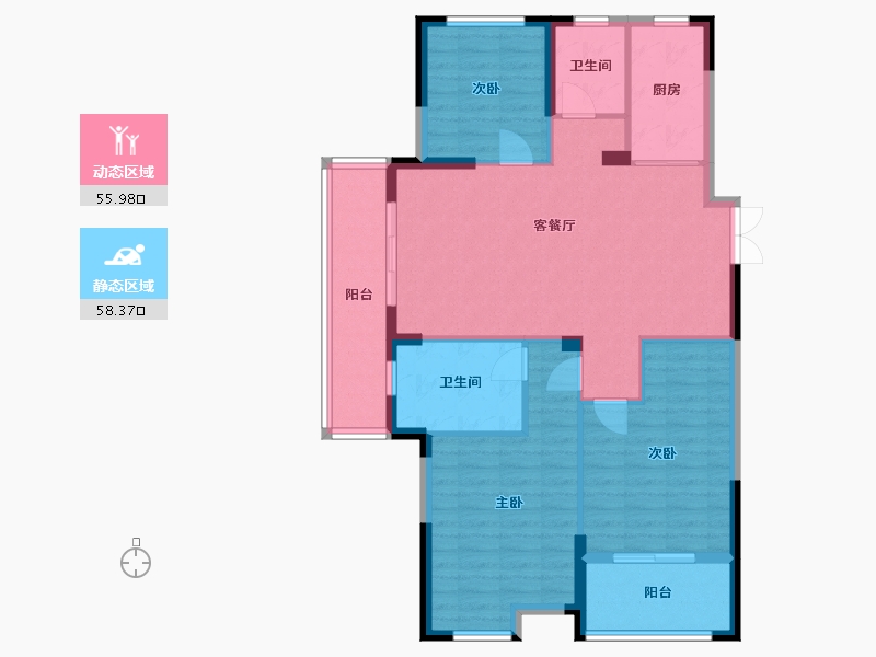 浙江省-嘉兴市-佳源鸿翔东方都市-104.39-户型库-动静分区