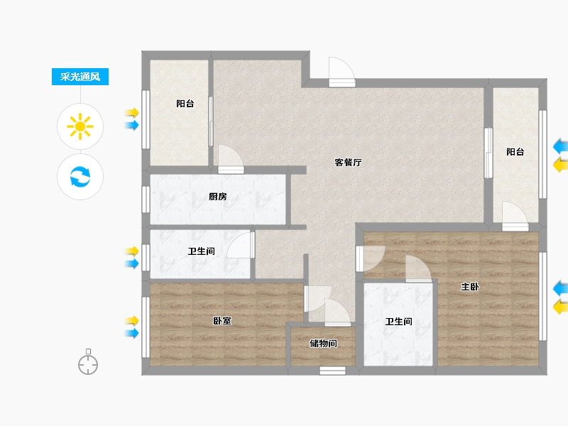 上海-上海市-新镇雅苑-97.00-户型库-采光通风