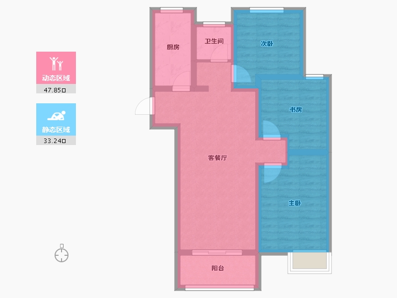 陕西省-咸阳市-林凯城-81.35-户型库-动静分区