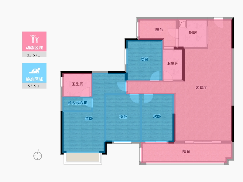 广西壮族自治区-百色市-靖西云天城-124.80-户型库-动静分区