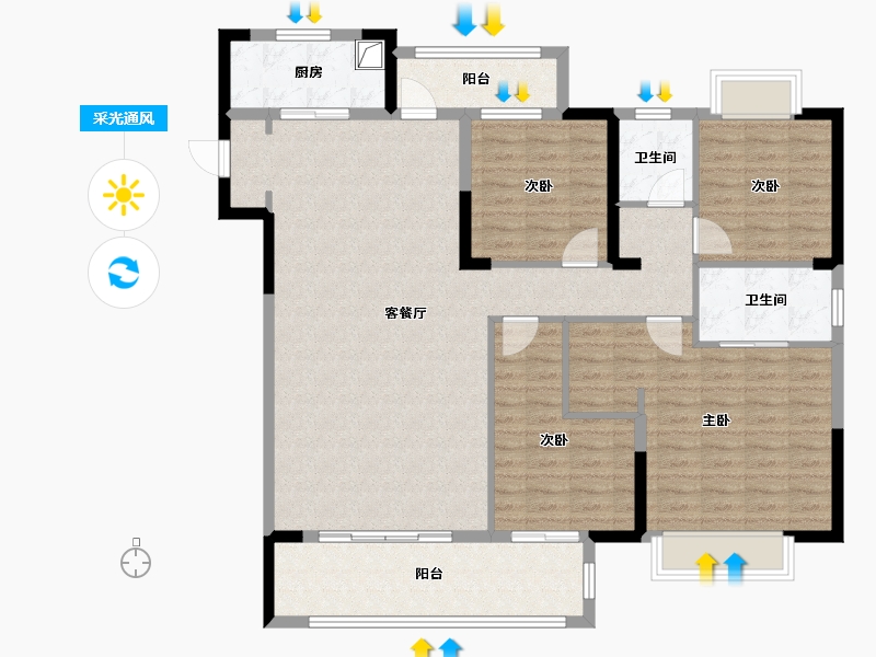 福建省-泉州市-大雅居-129.00-户型库-采光通风