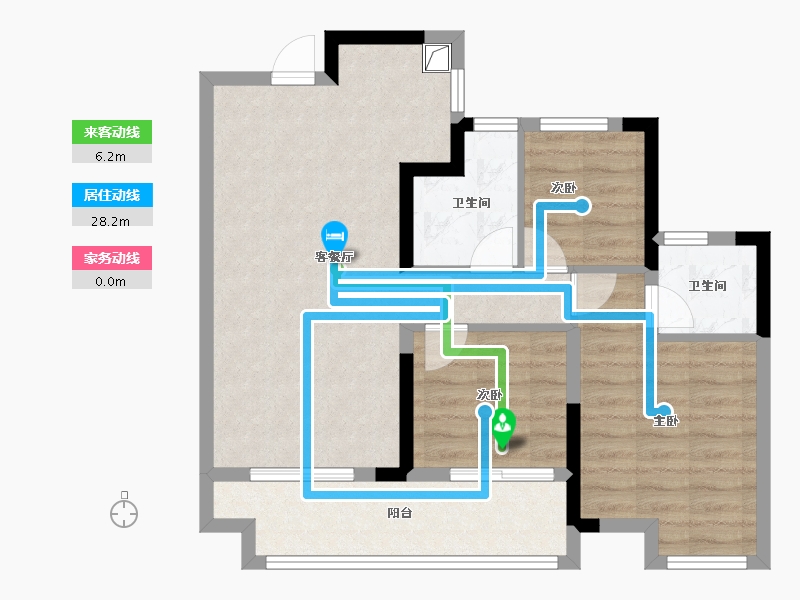 浙江省-嘉兴市-科大湖沁湾-71.20-户型库-动静线