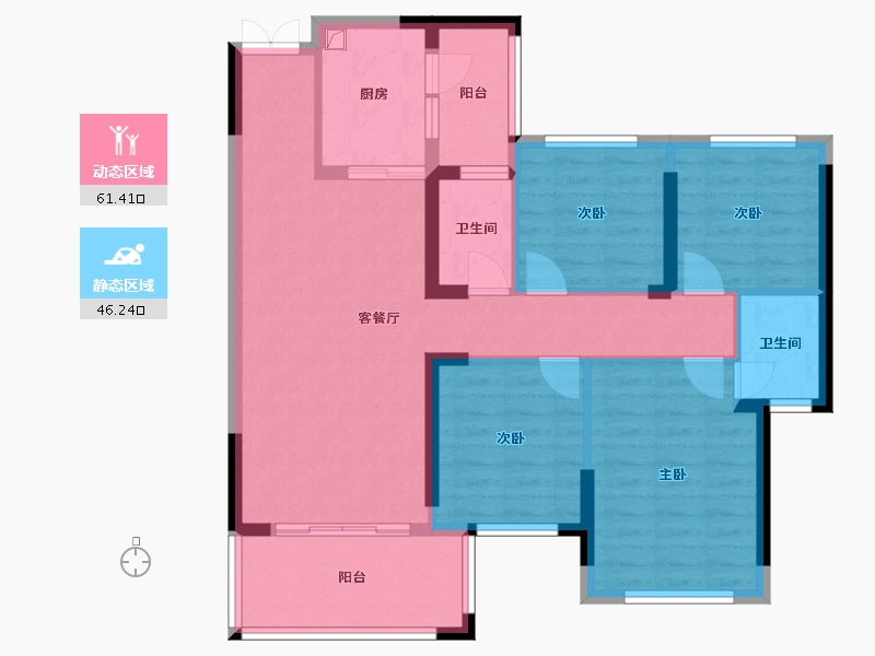 广西壮族自治区-玉林市-佳润康桥(建设中)-107.66-户型库-动静分区