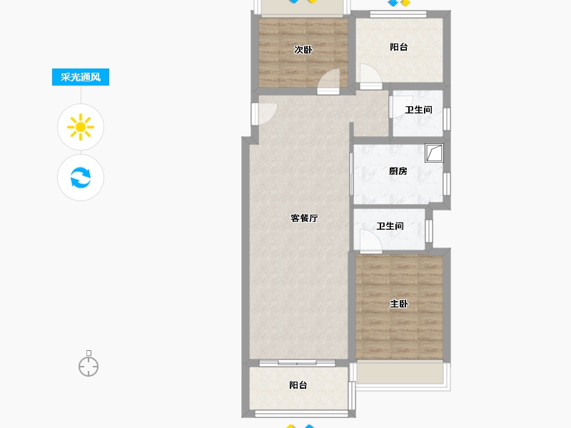 广东省-广州市-明玥晨光-78.40-户型库-采光通风