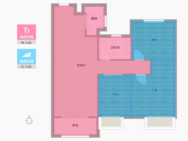 河南省-郑州市-美的智慧城-71.20-户型库-动静分区