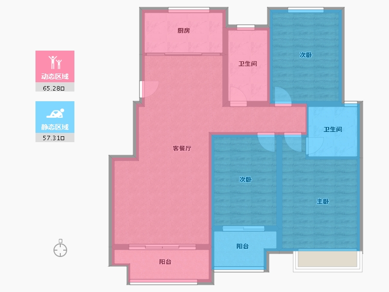 河南省-郑州市-美勒墅院-110.00-户型库-动静分区