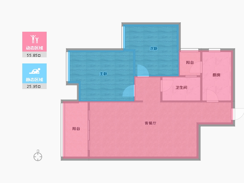 广东省-广州市-珠江花城-72.00-户型库-动静分区