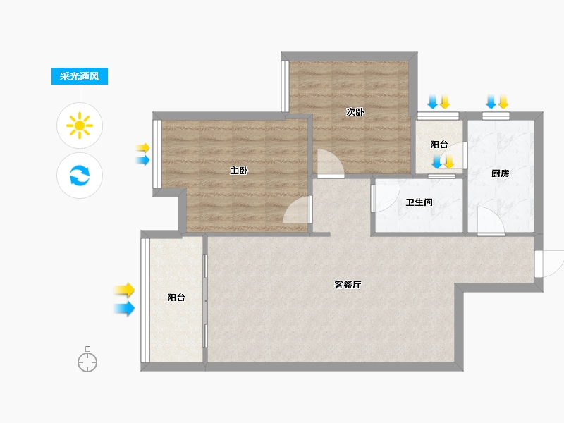 广东省-广州市-珠江花城-72.00-户型库-采光通风