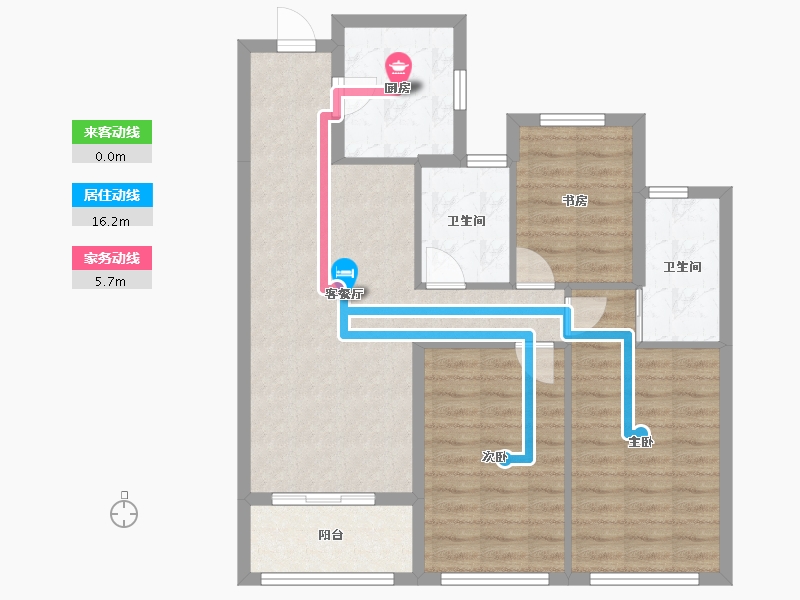 浙江省-杭州市-滨江映运轩-78.40-户型库-动静线