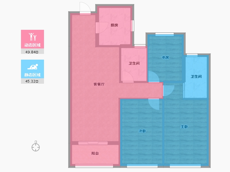 浙江省-杭州市-滨江映运轩-78.40-户型库-动静分区