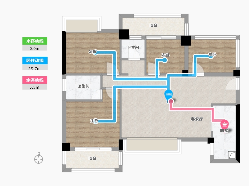 福建省-漳州市-印华南滨豪庭-82.40-户型库-动静线