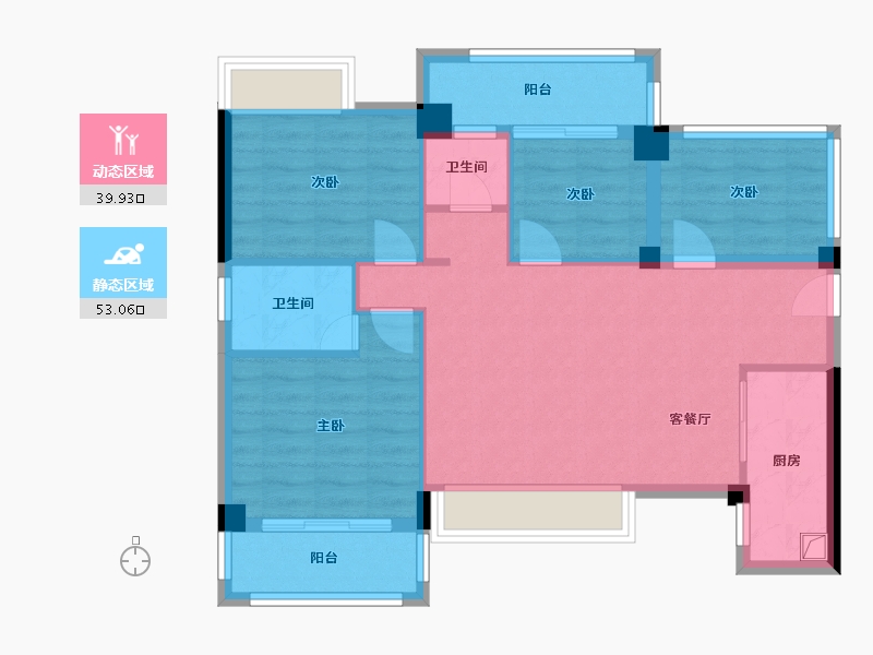 福建省-漳州市-印华南滨豪庭-82.40-户型库-动静分区