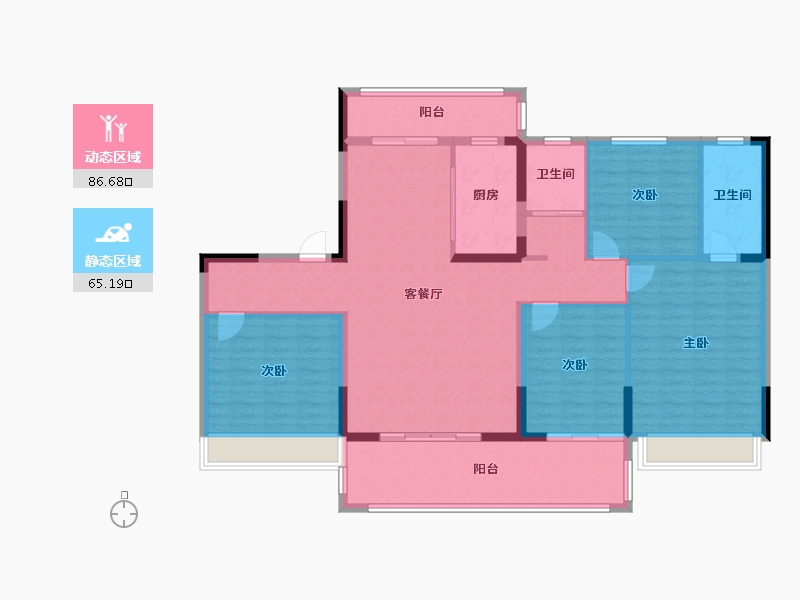 江苏省-常州市-碧桂园壹号天禧-138.00-户型库-动静分区