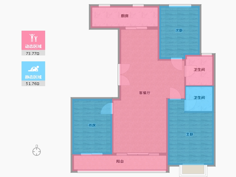 陕西省-榆林市-美好锦岚家园-114.00-户型库-动静分区