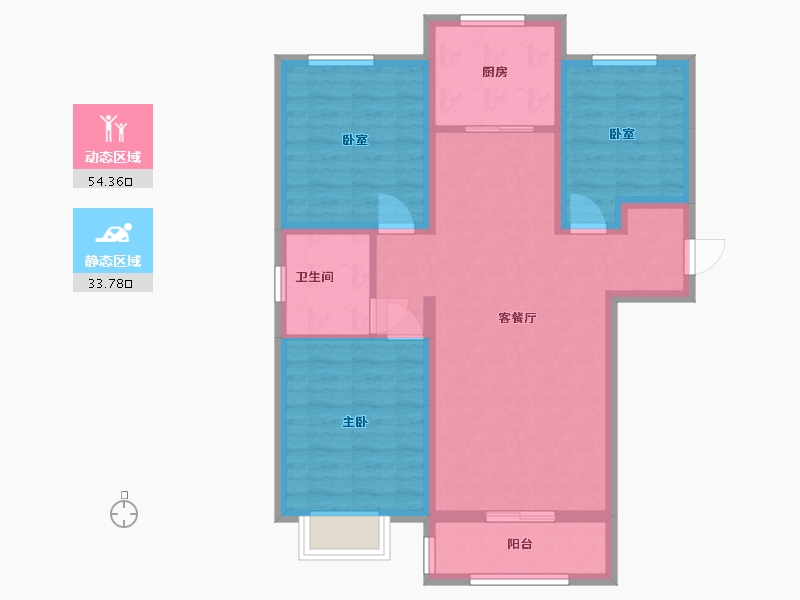 河北省-保定市-滨湖新区-89.60-户型库-动静分区