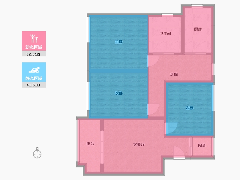 江苏省-南京市-龙海骏景-99.00-户型库-动静分区