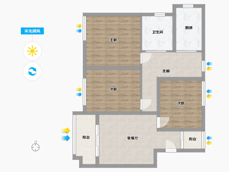 江苏省-南京市-龙海骏景-99.00-户型库-采光通风