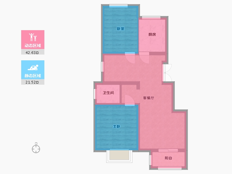 浙江省-绍兴市-双牌溇安置房-56.00-户型库-动静分区