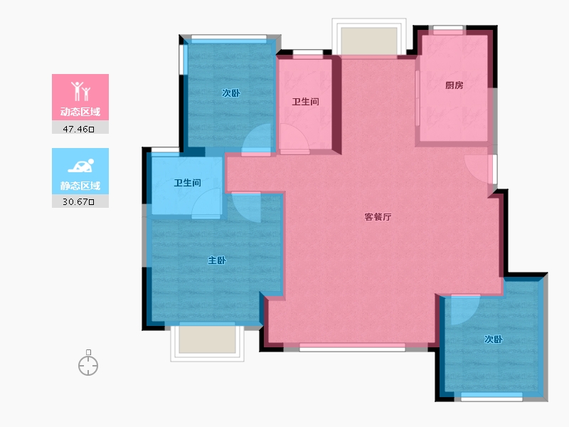 福建省-厦门市-保利联发锦上-84.00-户型库-动静分区