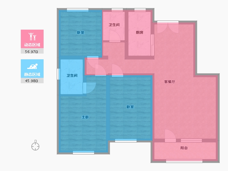 河北省-石家庄市-国仕九礼花园北区-91.20-户型库-动静分区