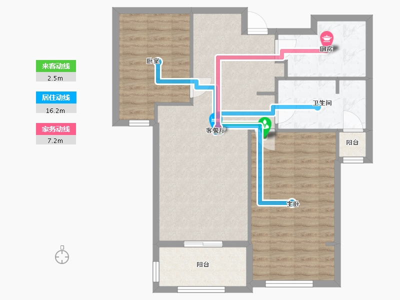 湖北省-武汉市-百瑞景中央生活区-四期-72.00-户型库-动静线