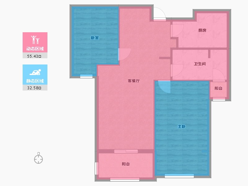 湖北省-武汉市-百瑞景中央生活区-四期-72.00-户型库-动静分区