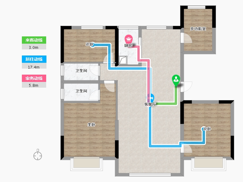 河南省-驻马店市-碧桂园蔡州府-110.84-户型库-动静线