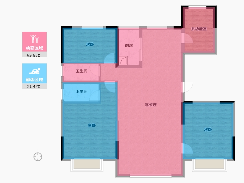 河南省-驻马店市-碧桂园蔡州府-110.84-户型库-动静分区