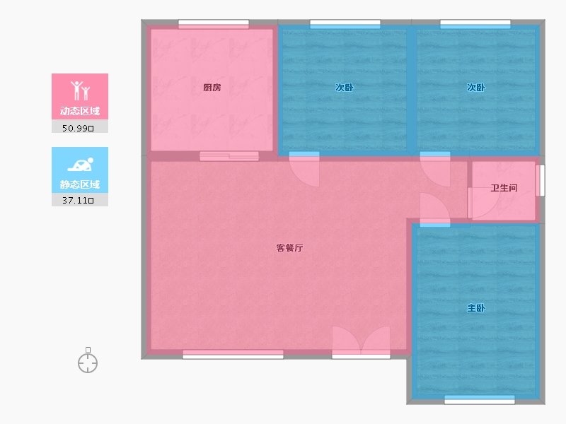 江苏省-苏州市-南新-76.00-户型库-动静分区