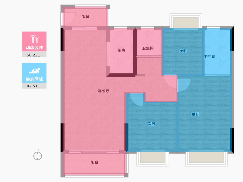 江西省-赣州市-阳光城翡丽湾-92.80-户型库-动静分区