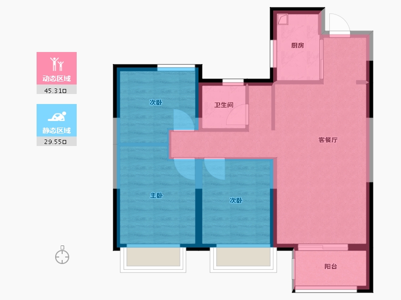 陕西省-西安市-西咸新区-75.00-户型库-动静分区