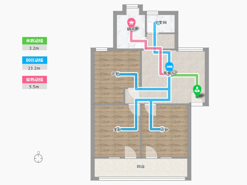 湖南省-长沙市-铁建小区-72.48-户型库-动静线