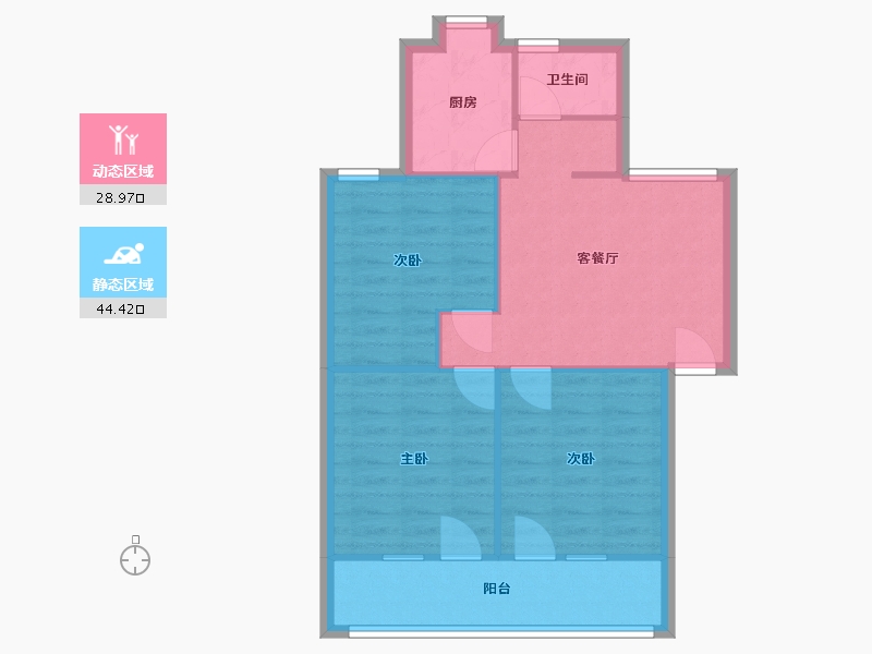 湖南省-长沙市-铁建小区-72.48-户型库-动静分区