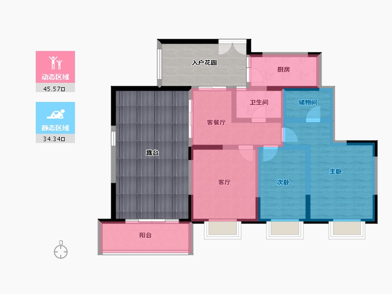 四川省-成都市-中海兰庭-89.00-户型库-动静分区