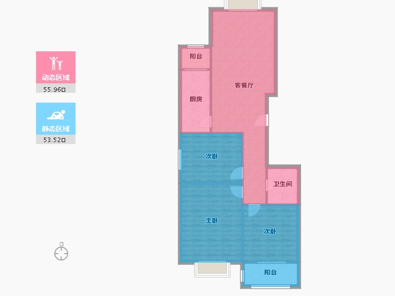 陕西省-西安市-世纪锦绣东区9号楼-100.80-户型库-动静分区