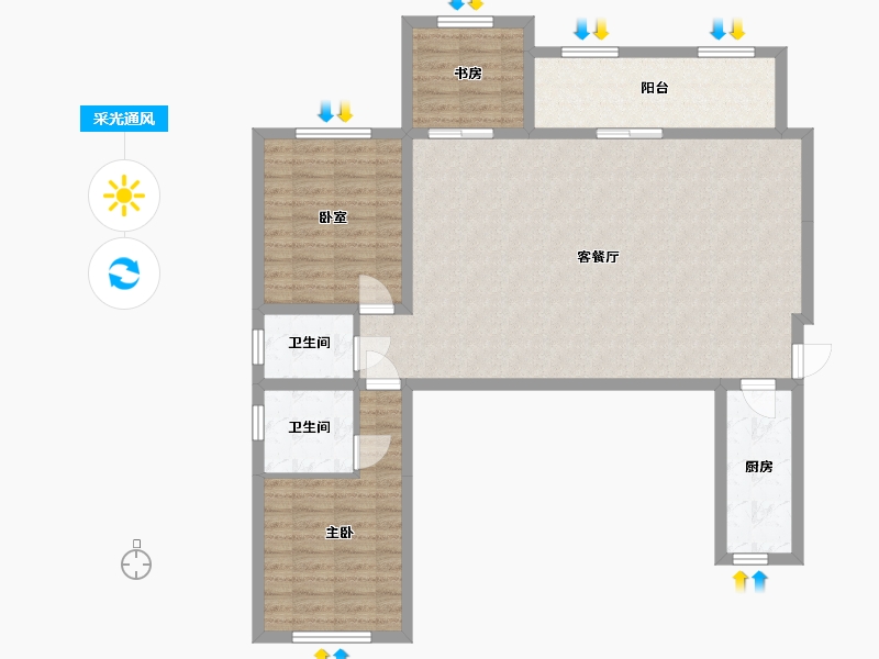 四川省-巴中市-国盛首府-97.60-户型库-采光通风