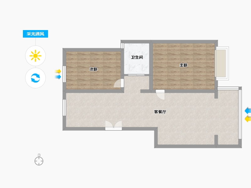 陕西省-宝鸡市-海澜湾-78.40-户型库-采光通风