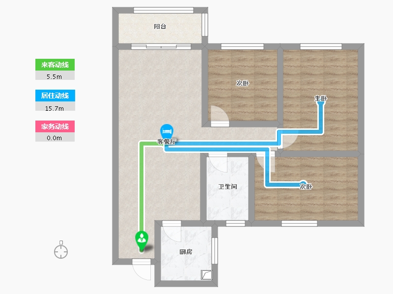 安徽省-淮南市-香樟苑五期-88.00-户型库-动静线