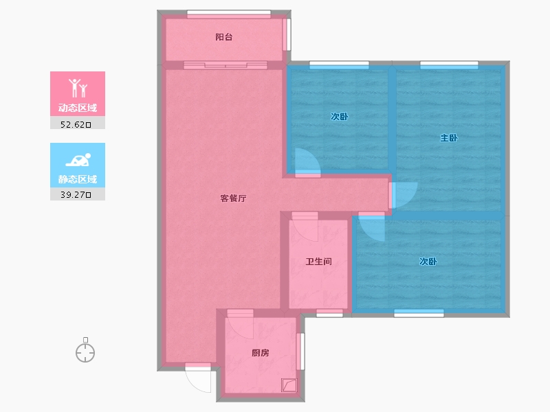 安徽省-淮南市-香樟苑五期-88.00-户型库-动静分区