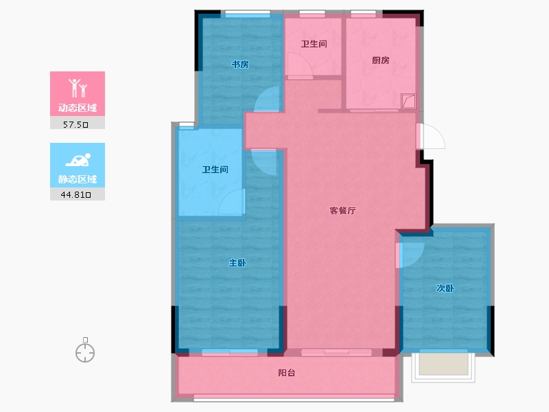 浙江省-宁波市-绿城·春来云潮-92.00-户型库-动静分区