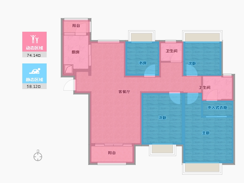 福建省-福州市-潭中佳苑-117.17-户型库-动静分区