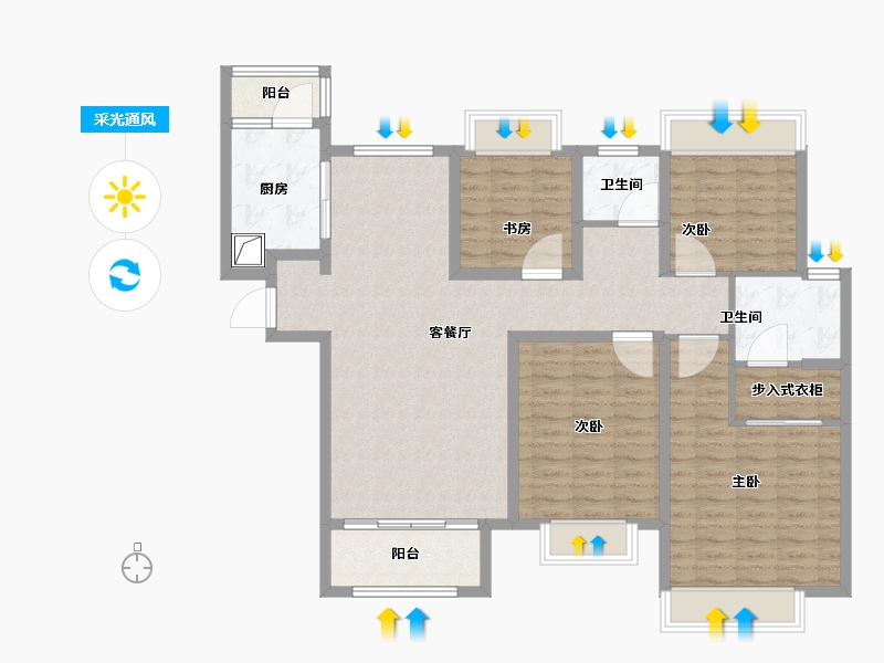 福建省-福州市-潭中佳苑-117.17-户型库-采光通风